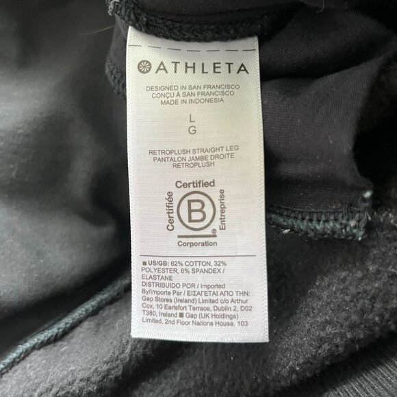 Athleta Retroplush Straight Leg Pants, Black, Size Large - Picture 8 of 10